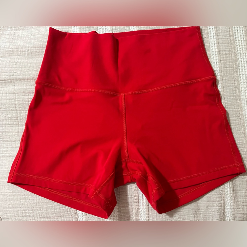 Lululemon Athletica red align bike shorts size 8 4 in euc